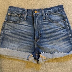 NWT - Madewell Perfect Jean Shorts - Medium Distressed Wash - Cuffed Hem - 27